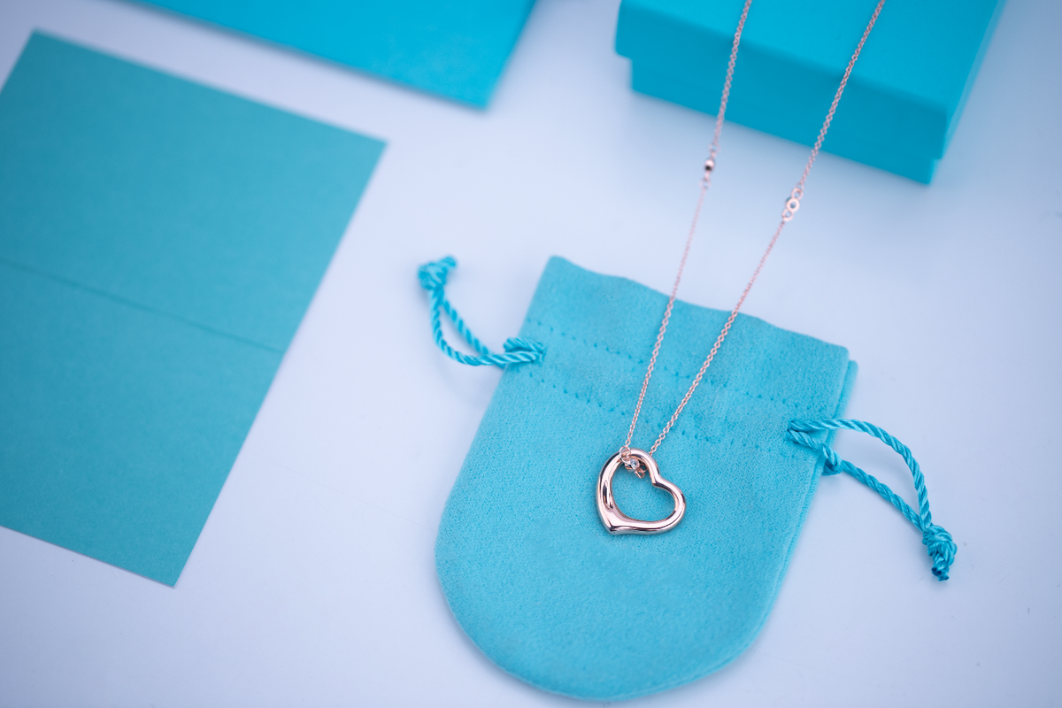 [Rose Tomorrow]OPEN HEART PEDANT PINK GOLD NECKLACE