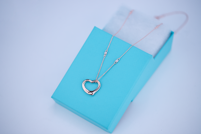 [Rose Tomorrow]OPEN HEART PEDANT PINK GOLD NECKLACE