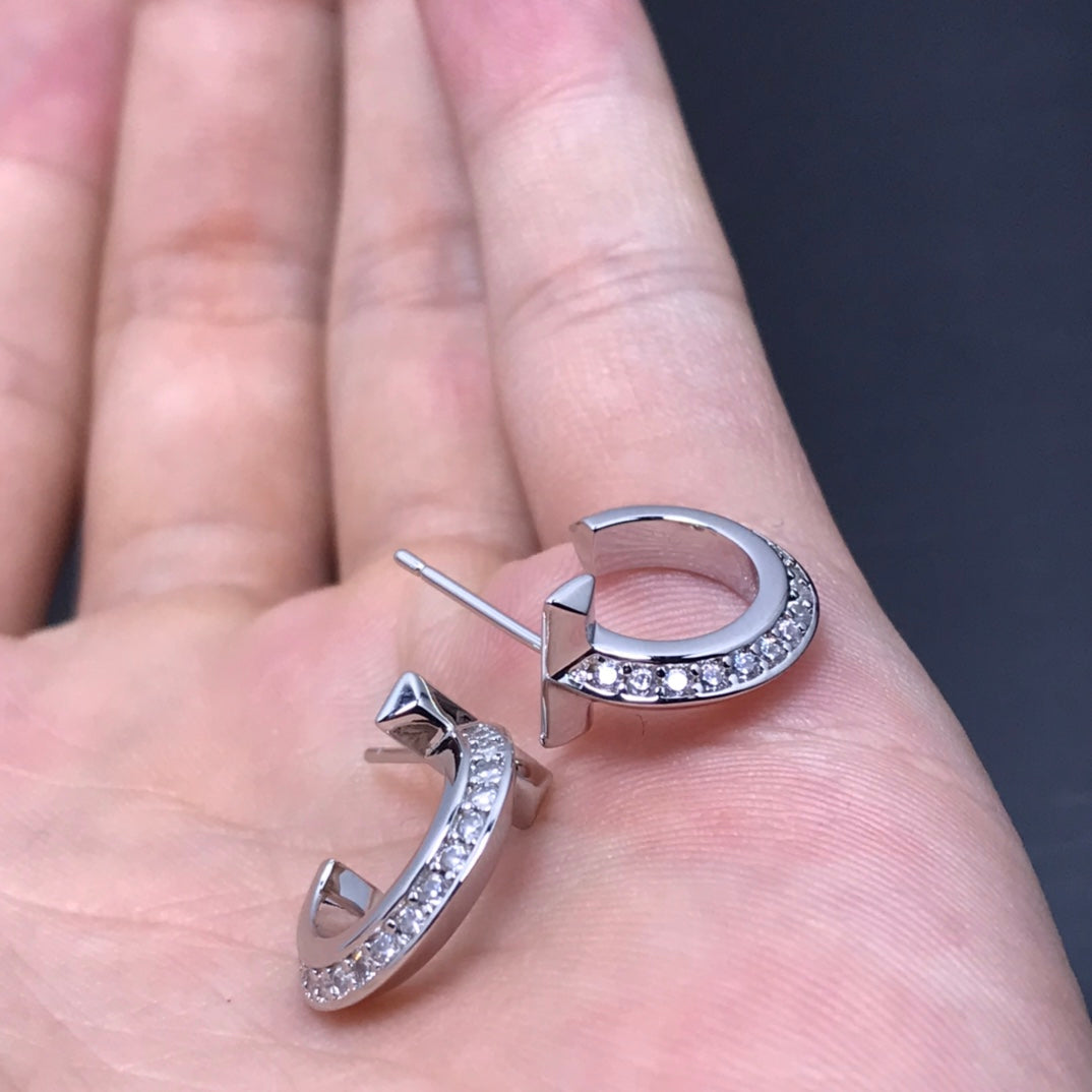 [Rose Tomorrow]T HOOP DIAMOND EARRINGS