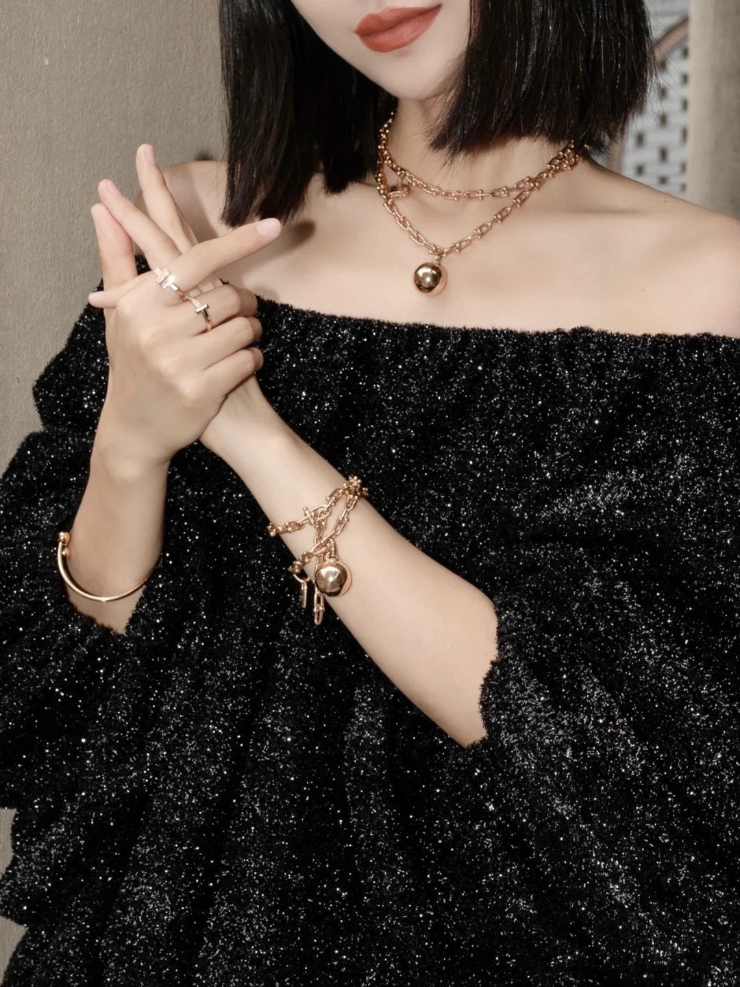 [Rose Tomorrow]HARDWEAR PINK GOLD WRAP NECKLACE
