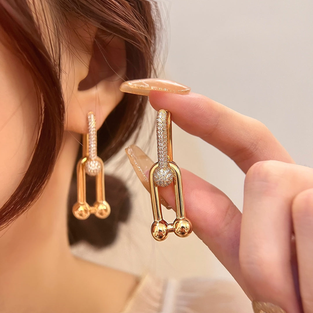 [Rose Tomorrow]HARDWEAR DROP DIAMONDS EARRINGS