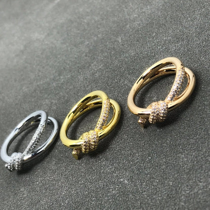 [Rose Tomorrow]KNOT RING DOUBLE ROW DIAMOND