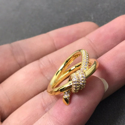 [Rose Tomorrow]KNOT RING DOUBLE ROW DIAMOND