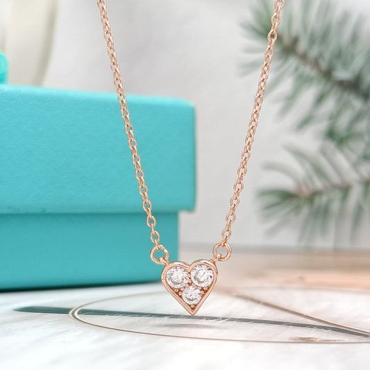 [Rose Tomorrow]HEART 3 DIAMONDS PEDANT NECKLACE