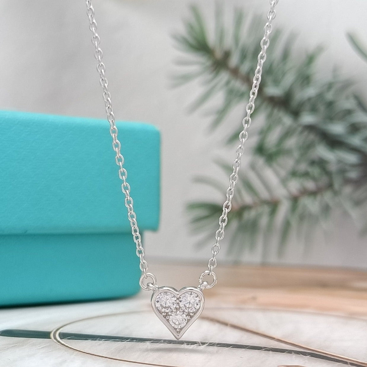 [Rose Tomorrow]HEART 3 DIAMONDS PEDANT NECKLACE