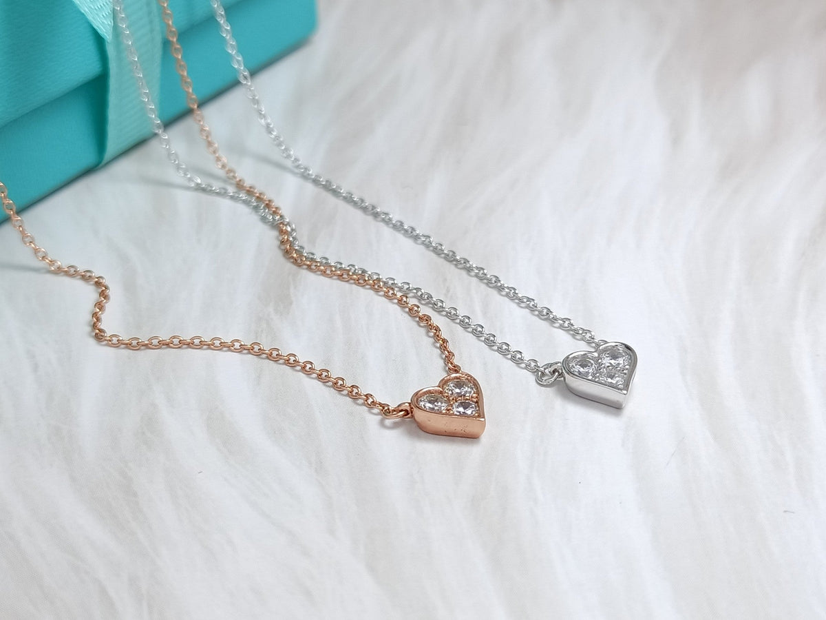 [Rose Tomorrow]HEART 3 DIAMONDS PEDANT NECKLACE