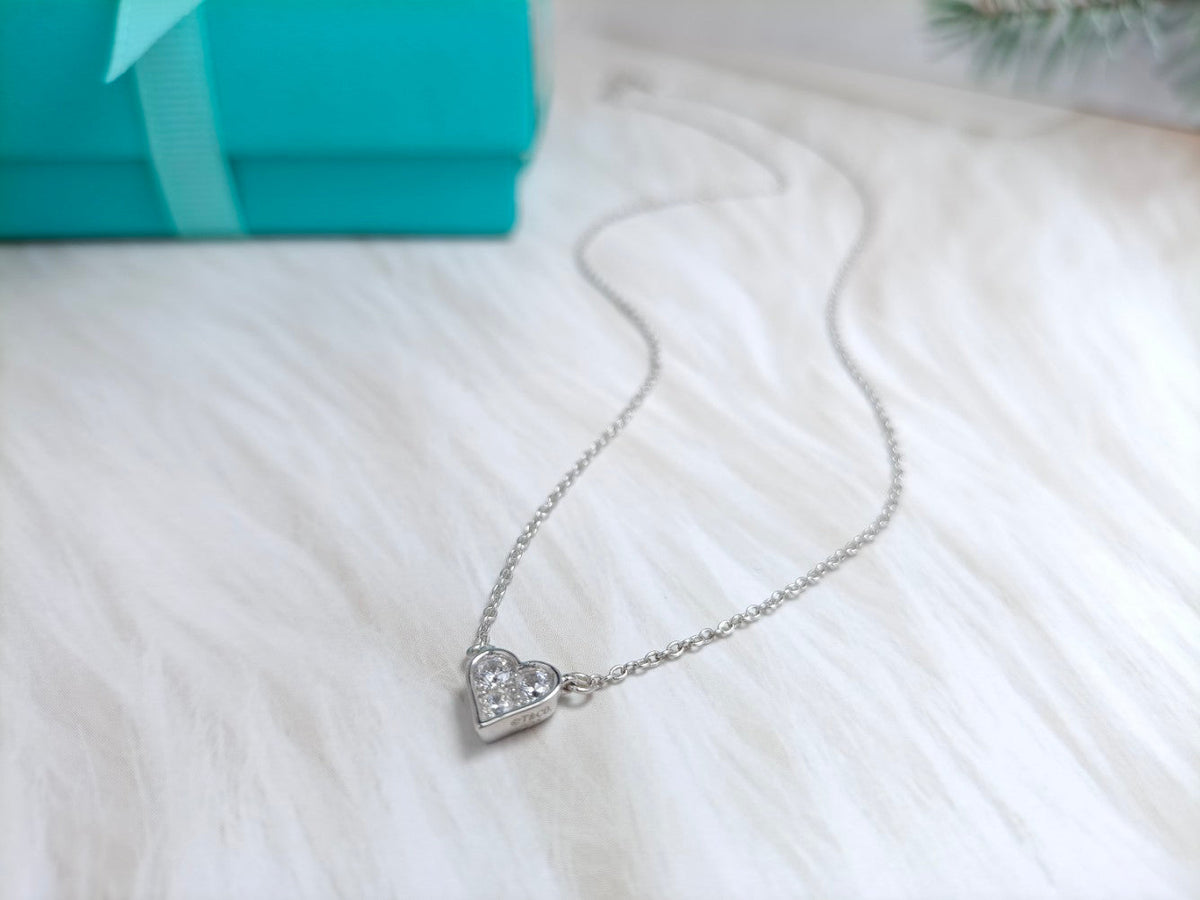 [Rose Tomorrow]HEART 3 DIAMONDS PEDANT NECKLACE