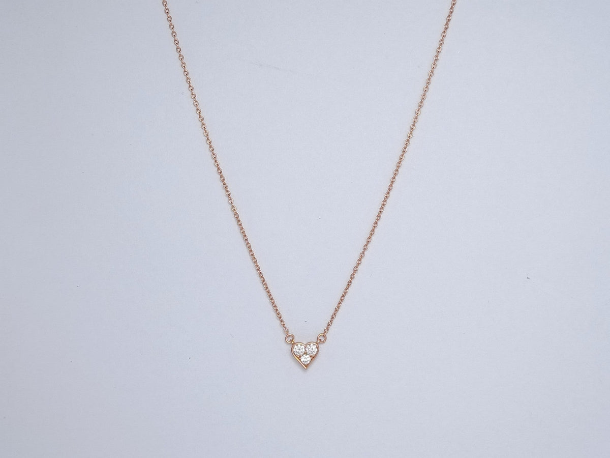 [Rose Tomorrow]HEART 3 DIAMONDS PEDANT NECKLACE