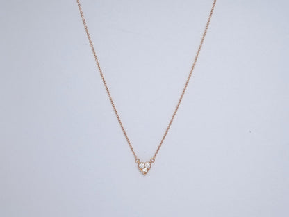 [Rose Tomorrow]HEART 3 DIAMONDS PEDANT NECKLACE