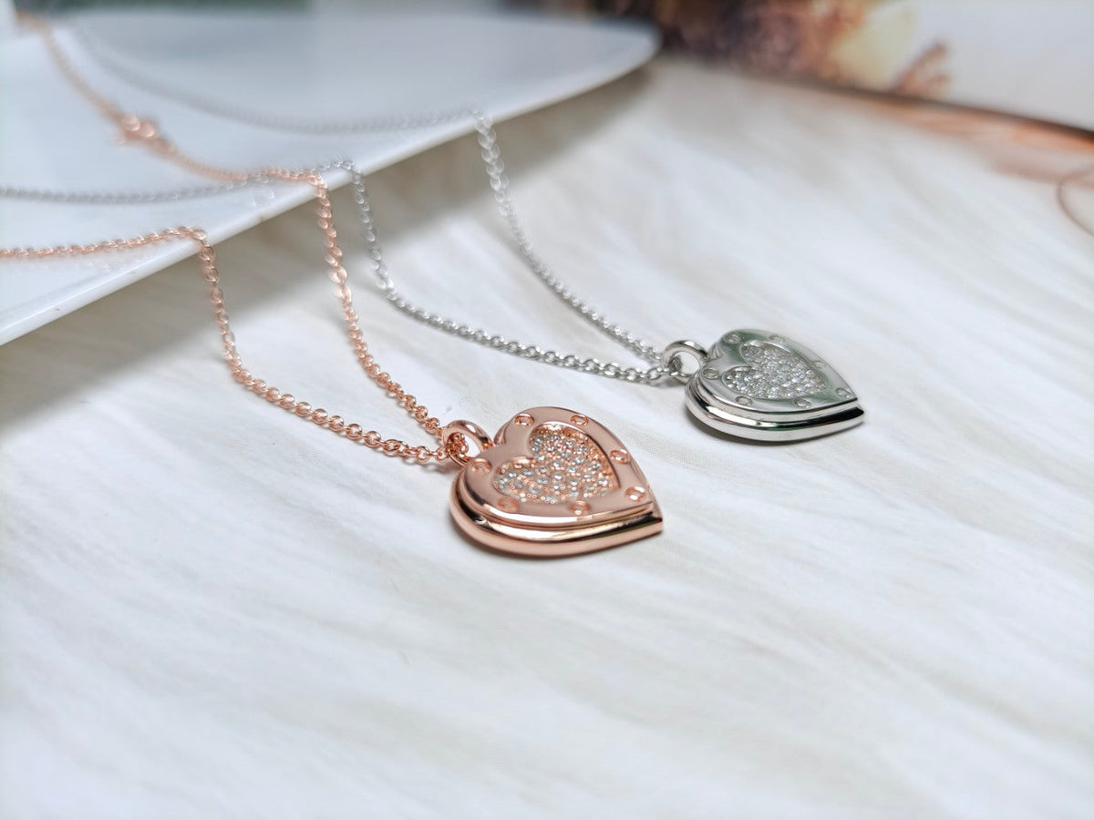 [Rose Tomorrow]HEART DIAMONDS PEDANT NECKLACE