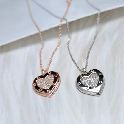 [Rose Tomorrow]HEART DIAMONDS PEDANT NECKLACE