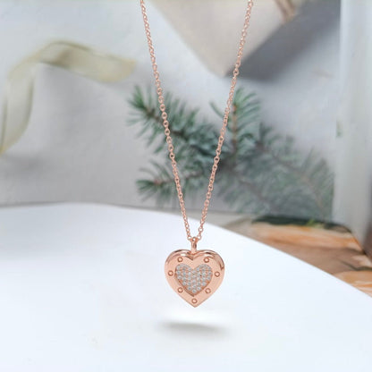 [Rose Tomorrow]HEART DIAMONDS PEDANT NECKLACE