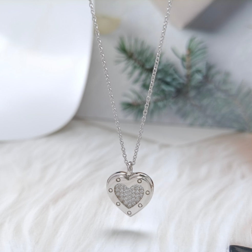 [Rose Tomorrow]HEART DIAMONDS PEDANT NECKLACE
