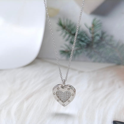 [Rose Tomorrow]HEART DIAMONDS PEDANT NECKLACE