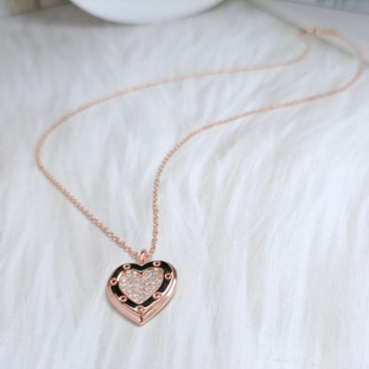 [Rose Tomorrow]HEART DIAMONDS PEDANT NECKLACE
