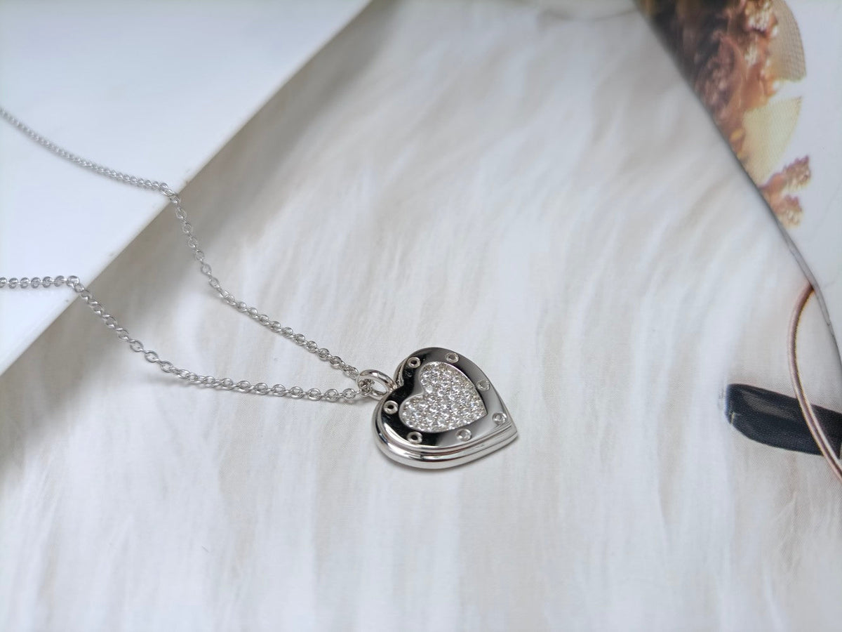 [Rose Tomorrow]HEART DIAMONDS PEDANT NECKLACE