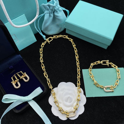 [Rose Tomorrow]HARDWEAR LINK DIAMOND GOLD EARRINGS