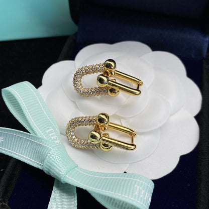 [Rose Tomorrow]HARDWEAR LINK DIAMOND GOLD EARRINGS