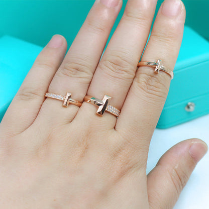 [Rose Tomorrow]T1 NARROW DIAMOND PINK GOLD RING