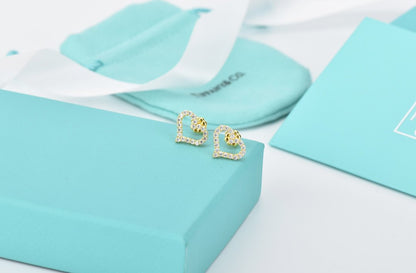 [Rose Tomorrow]OPEN HEART STUD DIAMOND EARRINGS