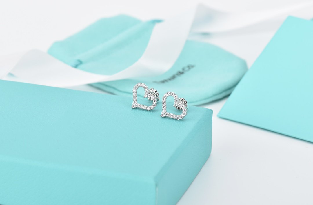 [Rose Tomorrow]OPEN HEART STUD DIAMOND EARRINGS