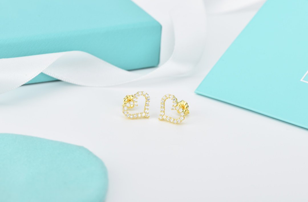 [Rose Tomorrow]OPEN HEART STUD DIAMOND EARRINGS