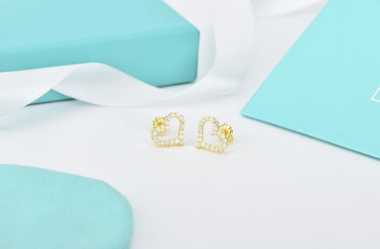 [Rose Tomorrow]OPEN HEART STUD DIAMOND EARRINGS