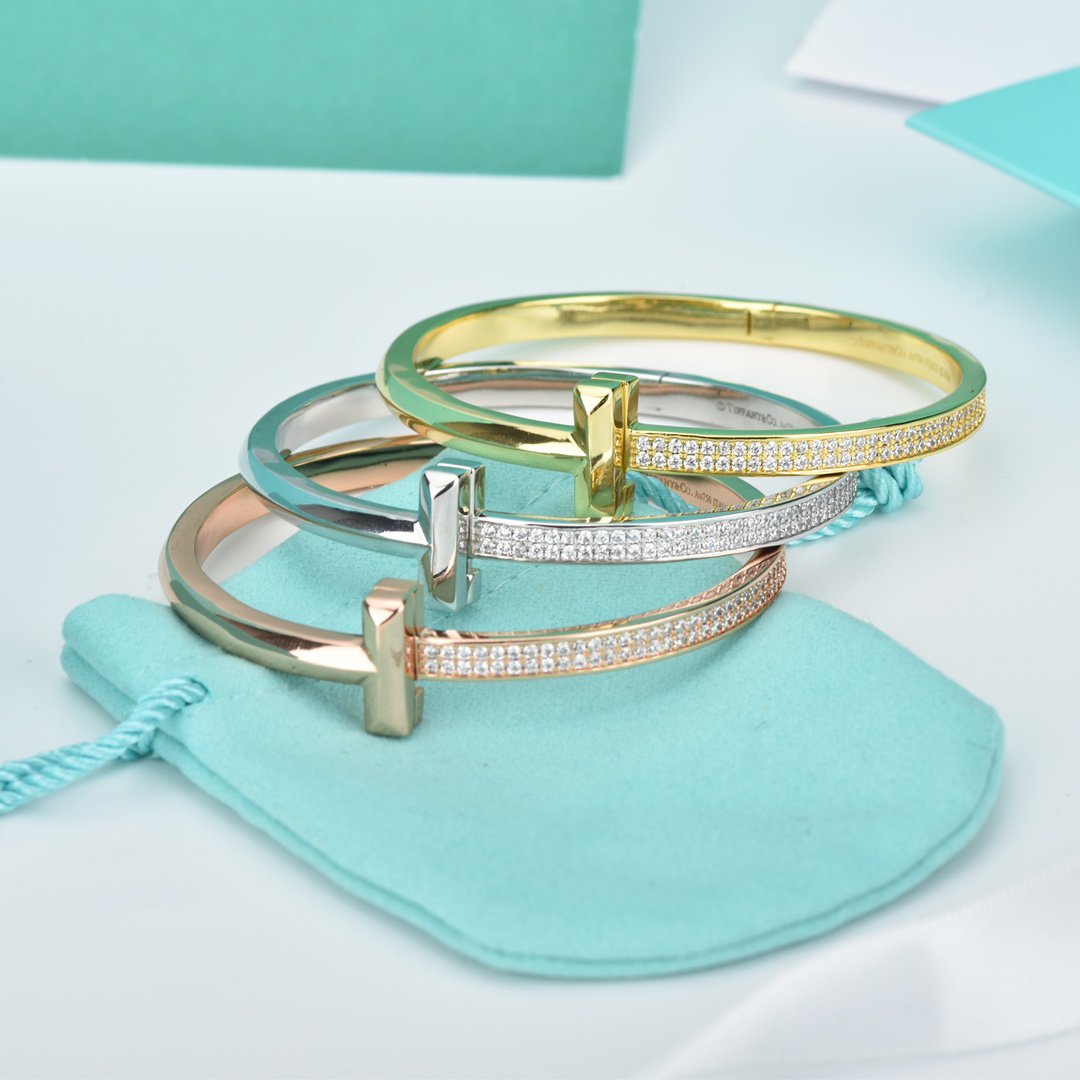 [Rose Tomorrow]WIDE DIAMONDS HINGED BANGLE