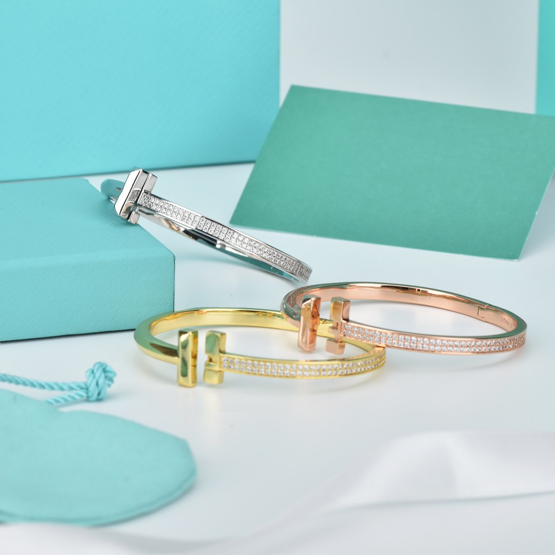 [Rose Tomorrow]WIDE DIAMONDS HINGED BANGLE