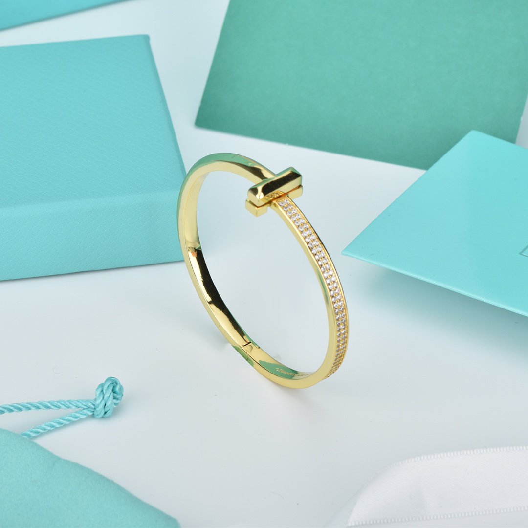 [Rose Tomorrow]WIDE DIAMONDS HINGED BANGLE