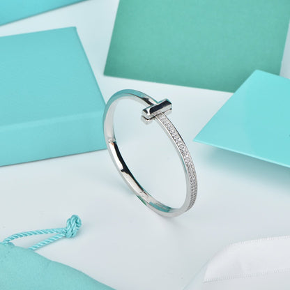 [Rose Tomorrow]WIDE DIAMONDS HINGED BANGLE