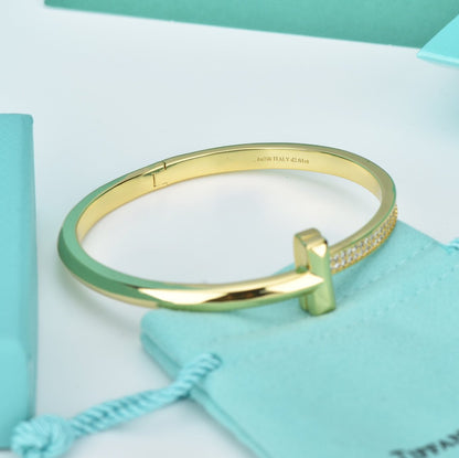 [Rose Tomorrow]WIDE DIAMONDS HINGED BANGLE