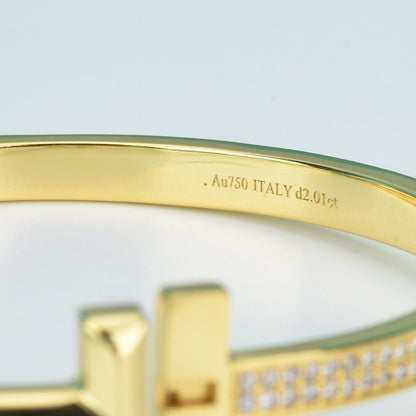 [Rose Tomorrow]WIDE DIAMONDS HINGED BANGLE