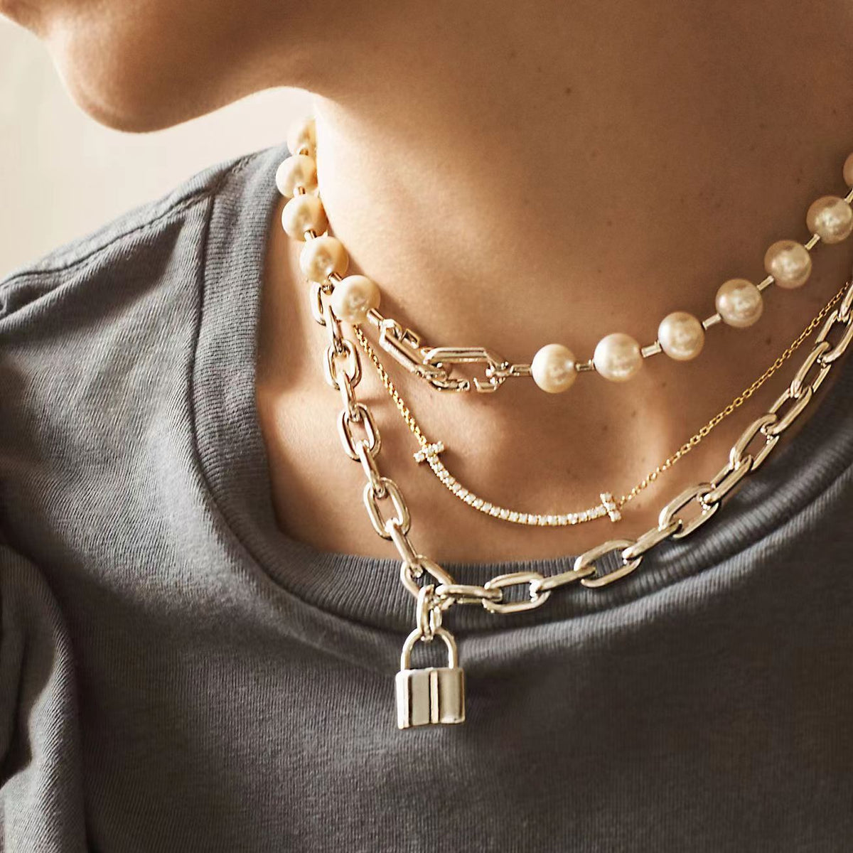 [Rose Tomorrow]HARDWEAR PEARL WRAP NECKLACE