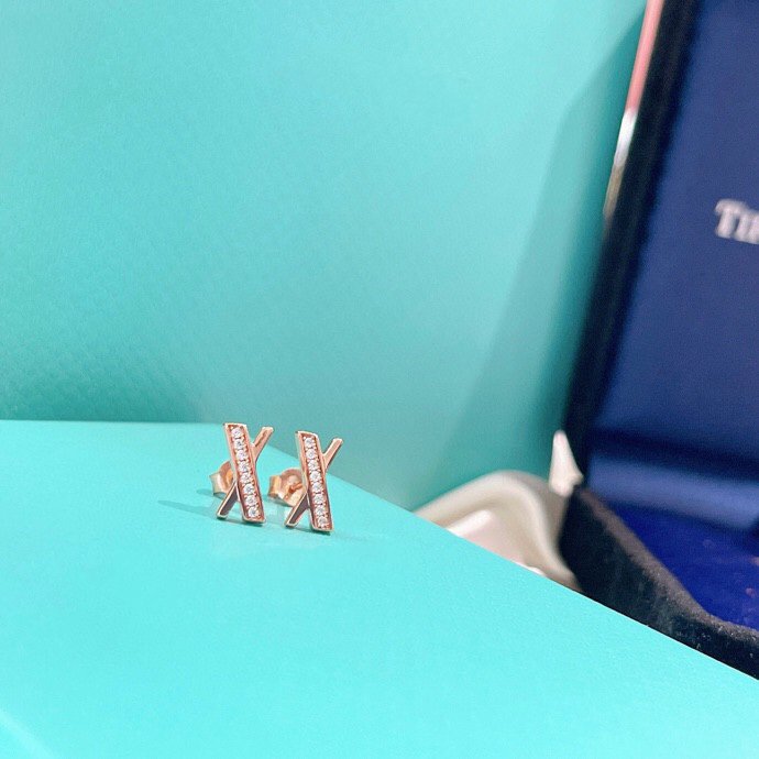 [Rose Tomorrow]X EARRINGS ROSE GOLD DIAMONDS