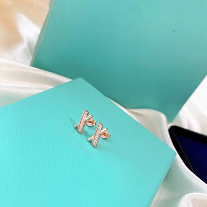 [Rose Tomorrow]X EARRINGS ROSE GOLD DIAMONDS