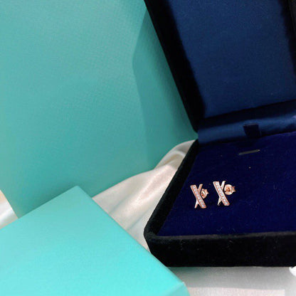 [Rose Tomorrow]X EARRINGS ROSE GOLD DIAMONDS