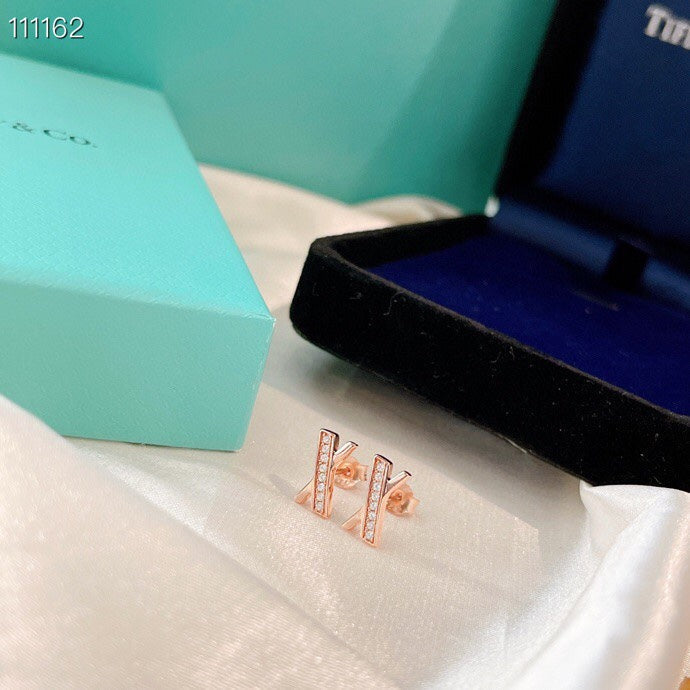 [Rose Tomorrow]X EARRINGS ROSE GOLD DIAMONDS