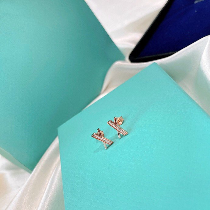 [Rose Tomorrow]X EARRINGS ROSE GOLD DIAMONDS