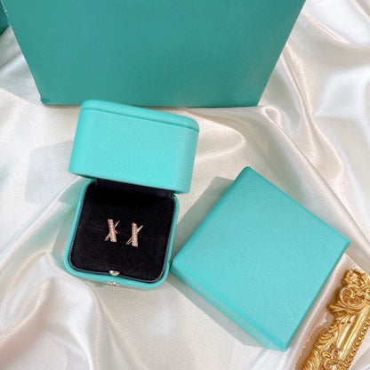 [Rose Tomorrow]X EARRINGS ROSE GOLD DIAMONDS