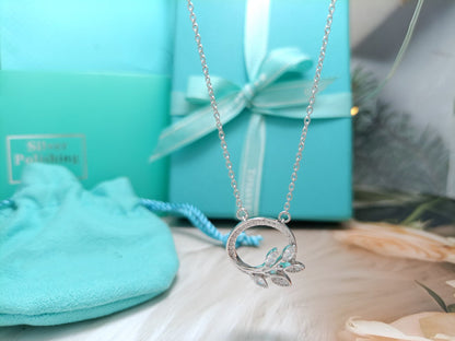 [Rose Tomorrow]DIAMOND VINE CIRCLE PENDANT PLATINUM NECKLACE
