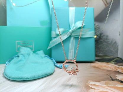 [Rose Tomorrow]DIAMOND VINE CIRCLE PENDANT PLATINUM NECKLACE
