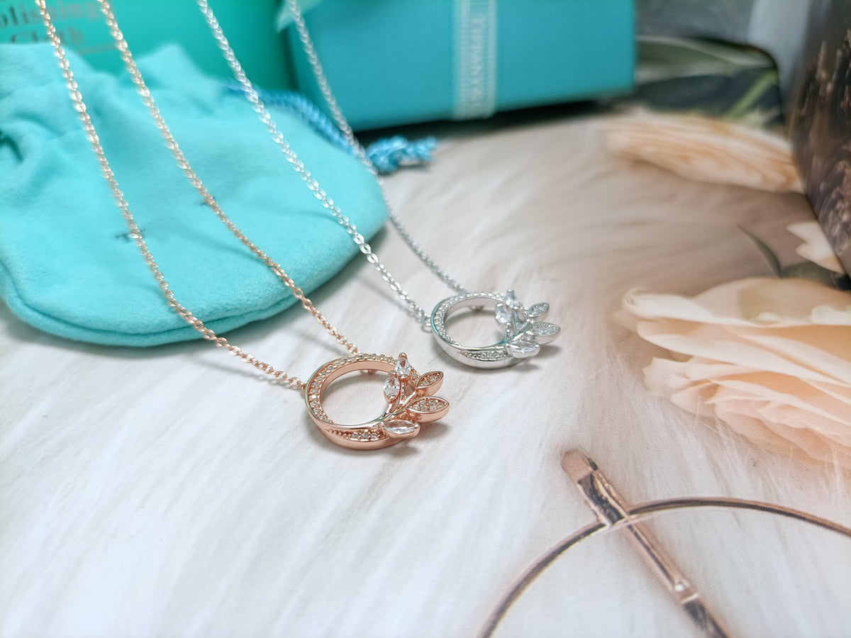 [Rose Tomorrow]DIAMOND VINE CIRCLE PENDANT PLATINUM NECKLACE
