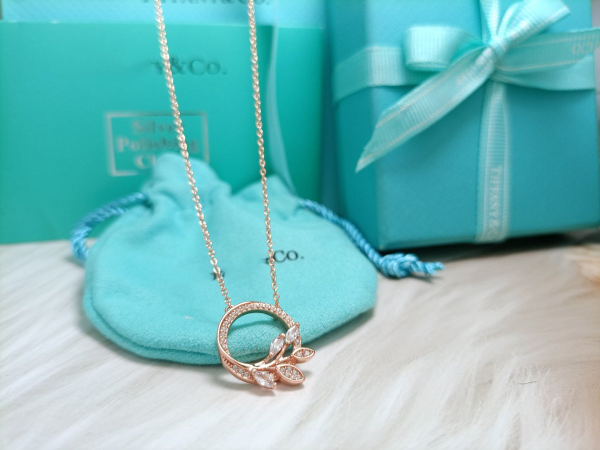 [Rose Tomorrow]DIAMOND VINE CIRCLE PENDANT PLATINUM NECKLACE