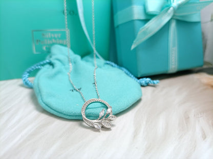 [Rose Tomorrow]DIAMOND VINE CIRCLE PENDANT PLATINUM NECKLACE