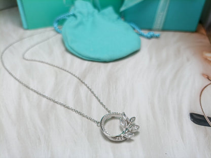 [Rose Tomorrow]DIAMOND VINE CIRCLE PENDANT PLATINUM NECKLACE