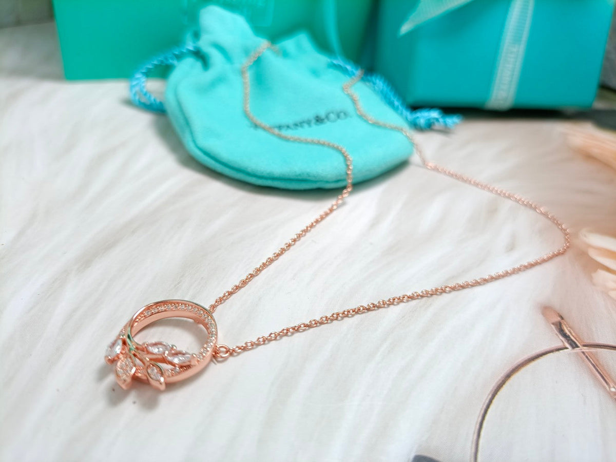 [Rose Tomorrow]DIAMOND VINE CIRCLE PENDANT PLATINUM NECKLACE