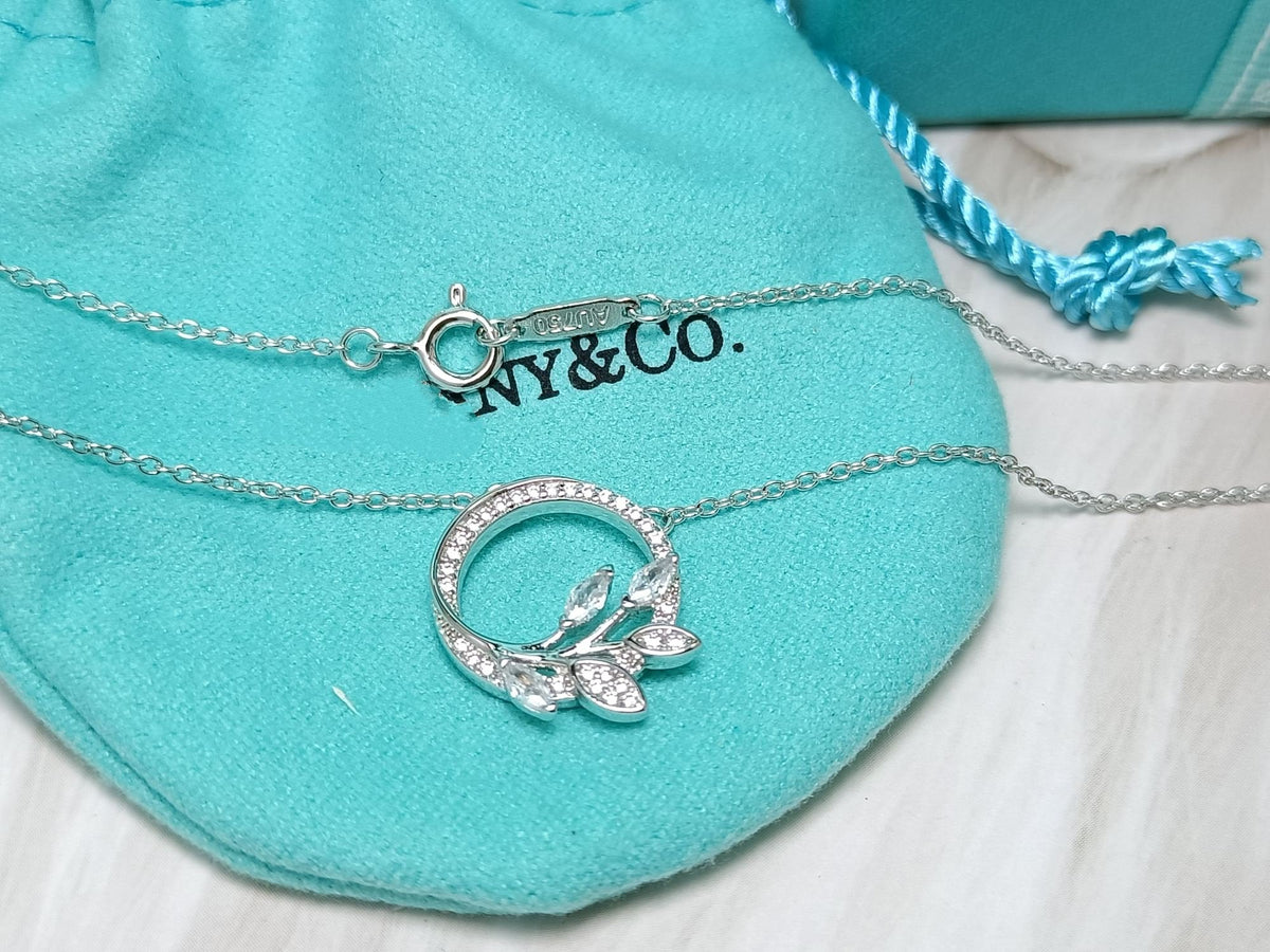 [Rose Tomorrow]DIAMOND VINE CIRCLE PENDANT PLATINUM NECKLACE