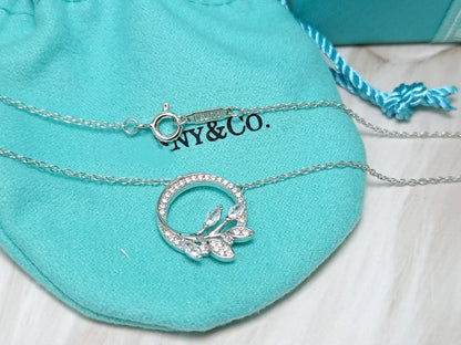 [Rose Tomorrow]DIAMOND VINE CIRCLE PENDANT PLATINUM NECKLACE