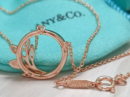 [Rose Tomorrow]DIAMOND VINE CIRCLE PENDANT PLATINUM NECKLACE